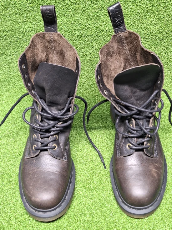 Dr. Martens Brown Leather 8-Eye Lace-Up Boots - Picture 4 of 16
